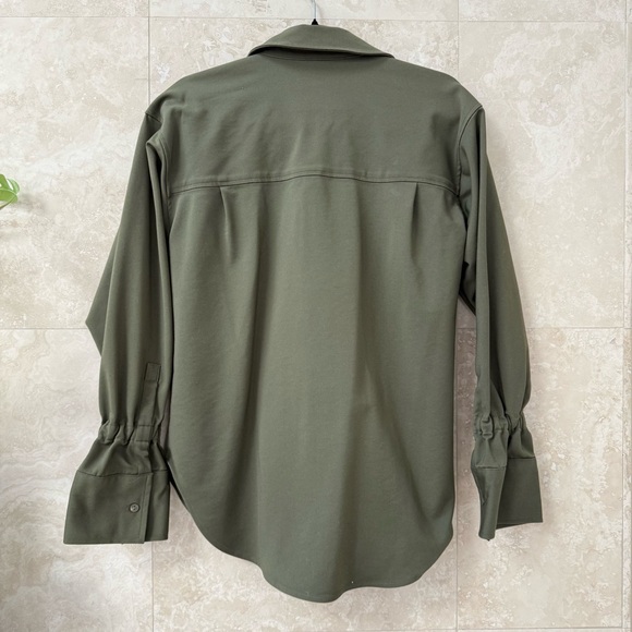 CALIA Olive Green Button Down Blouse Size Small Long Sleeve - Picture 2 of 3